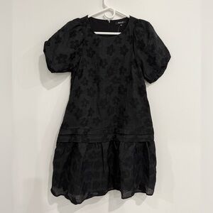 Boxy mini Black Floral Dress